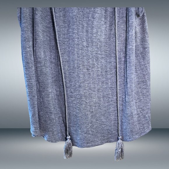 Eyeshadow Heather Grey Frill Ruffle Trim Tank with Tie V-Neck Collar - Picture 5 of 6